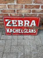 Oud emaille bord zebra kachelglans, Ophalen of Verzenden, Zo goed als nieuw