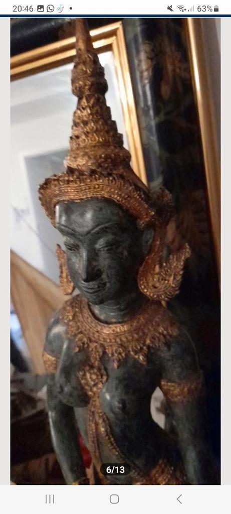 Prachtige Aziatische bronzen Balinese danseres naakt, Antiek en Kunst, Antiek | Brons en Koper, Brons, Ophalen