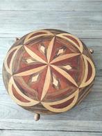 60s 70s vintage draaiende plateau houtfineer, Huis en Inrichting, Gebruikt, Schaal, Rond, Ophalen of Verzenden