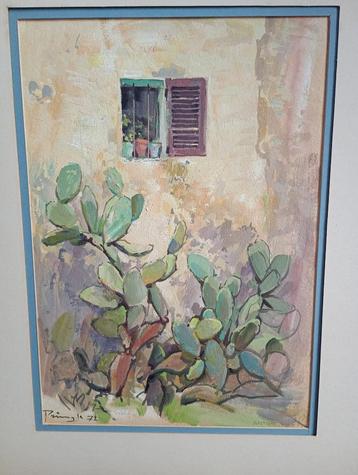 Léon Pringels - Antibes Aquarel  beschikbaar voor biedingen