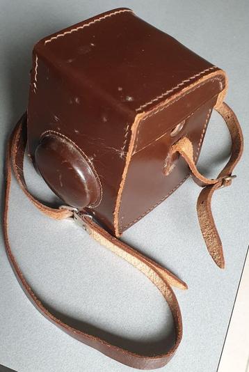 Vintage foto camera Gevabox met lederen opbergtas, Enlèvement, Utilisé