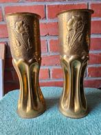 2 versierde obussen van wereldoorlog 1 WO I, Enlèvement, Autres, Douilles ou Pièces de fouille