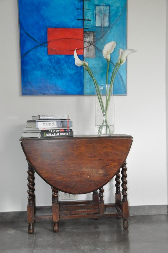 antiek tafeltje Gateleg, Huis en Inrichting, Tafels | Sidetables, Gebruikt, Ovaal, Eikenhout, Ophalen