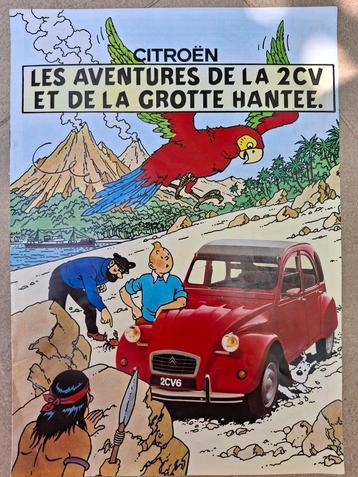 Citroën 2CV reclamefolder - met Kuifje beschikbaar voor biedingen