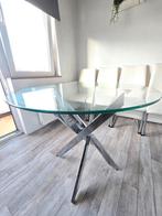 Table à vendre + 4 chaises, Maison & Meubles, Tables | Tables à manger, Enlèvement, Verre