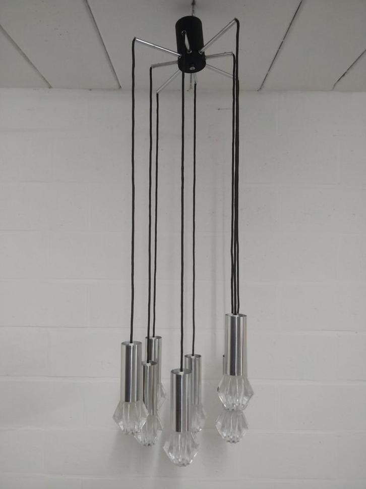 Vintage midcentury cascade hanglamp | BANKAMP-Leuchten, Huis en Inrichting, Lampen | Hanglampen, Zo goed als nieuw, Ophalen of Verzenden