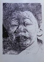 JAN BURSSENS / DE ZWARTE PANTER / ZW-W ZEEFDRUK / 63x44cm, Antiek en Kunst, Ophalen of Verzenden