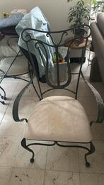 4 x gietijzeren stoelen met armleuning, Tuin en Terras, Tuinsets en Loungesets, Ophalen, Zo goed als nieuw, Stoel, Tuinset
