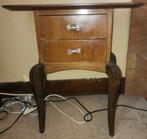 vintage nachtkastje met 2 laden, Huis en Inrichting, Slaapkamer | Nachtkastjes, Ophalen, Glas