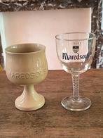 Stenen drinkbeker en glas, Maredsous, Ophalen of Verzenden