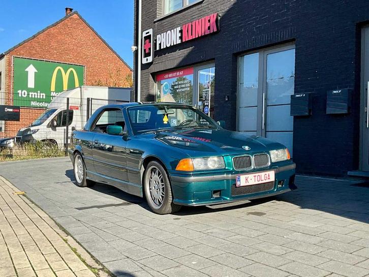 BMW E36 320i Cabrio (Hardtop) - Lage km en nette staat, Auto's, Oldtimers, Bedrijf, Open dak, BMW, Overige brandstoffen, Cabriolet