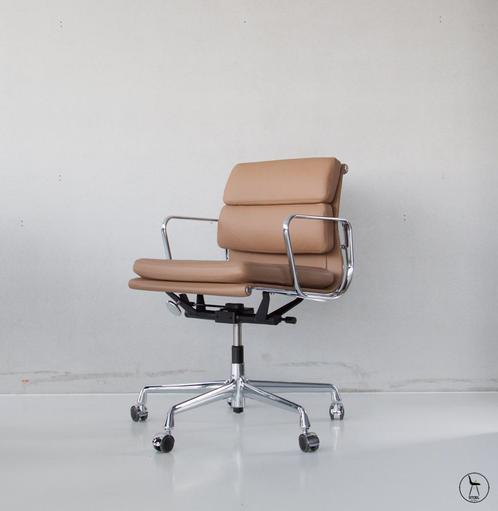 Vitra eames ea 217 chroom camel leder, Huis en Inrichting, Bureaustoelen, Zo goed als nieuw, Bureaustoel, Zwart, Ophalen of Verzenden