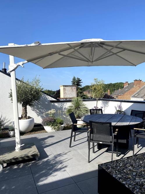 Hoogwaardige ecru parasol van 3X3 offset. Om te grijpen!, Tuin en Terras, Parasols, Nieuw, Stokparasol, 3 tot 4 meter, Kantelbaar