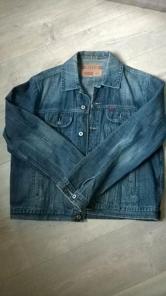 Jeansjas/vest heren maat XL - merk Rigs, Kleding | Heren, Spijkerbroeken en Jeans, Zo goed als nieuw, Ophalen