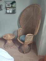 Vintage rotan stoel Emmanuelle, pauwenstoel, Ophalen, Gebruikt, Riet of Rotan