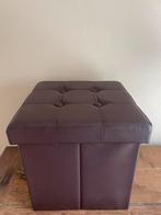 3 boîtes de rangements / pouf bordeaux brun, Maison & Meubles, Canapés | Repose-pieds & Poufs, Synthétique, 50 à 75 cm, Carré