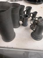 10 tinnen maatbekers, Antiek en Kunst, Ophalen of Verzenden