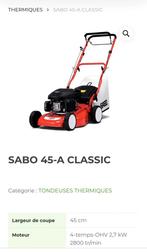 TONDEUSE A GAZON SABO A45 CLASSIC AUTOTRACTEE, Jardin & Terrasse, Tondeuses à gazon, Tondeuse rotative, 40 à 49 cm, Enlèvement
