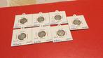 Zilveren muntjes van koning Albert l 6 stuks, Ophalen of Verzenden