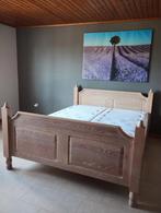 Bed eik met matras zo goed als nieuw!, Ophalen, Tweepersoons, Zo goed als nieuw, Matras