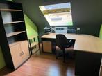 URGENT a vendre : Ensemble de bureau noir et hêtre m, Ophalen, Gebruikt, Bureau