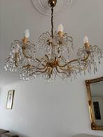 2 kroonluchters goud-kristal, Huis en Inrichting, Lampen | Kroonluchters, Ophalen, Gebruikt