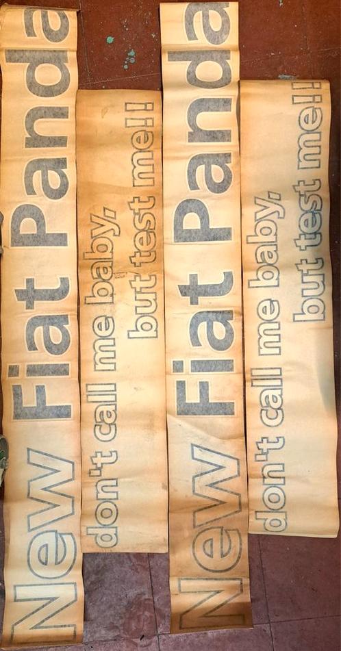 2X FIAT PANDA XXL reclamestickers, Verzamelen, Merken en Reclamevoorwerpen, Reclamebord, Ophalen of Verzenden