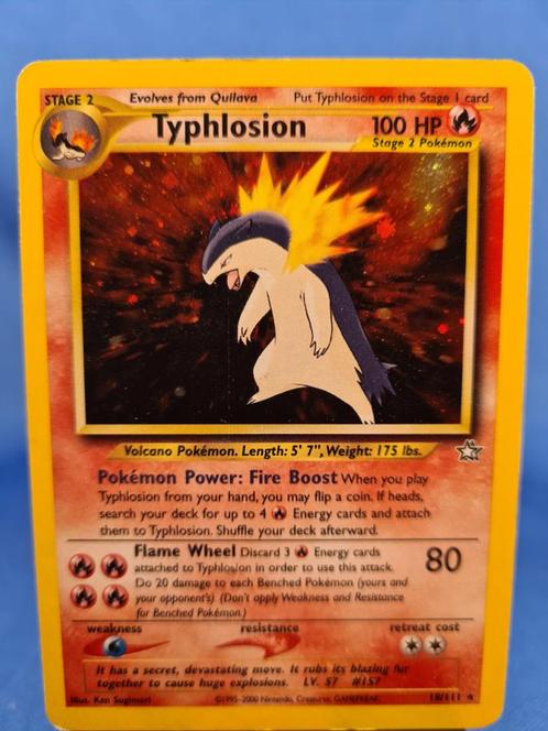 Typhlosion 18/111 - Neo Genesis, Hobby en Vrije tijd, Verzamelkaartspellen | Pokémon, Gebruikt, Verzenden