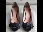 Zwarte lederen sleehakken Natan maat 38,5, Kleding | Dames, Schoenen, Zwart, Ophalen of Verzenden, Zo goed als nieuw, Schoenen met hoge hakken