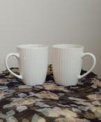 Set van 2 witte koffietassen, Ophalen, Zo goed als nieuw, Effen, Kop(pen) en/of Schotel(s)