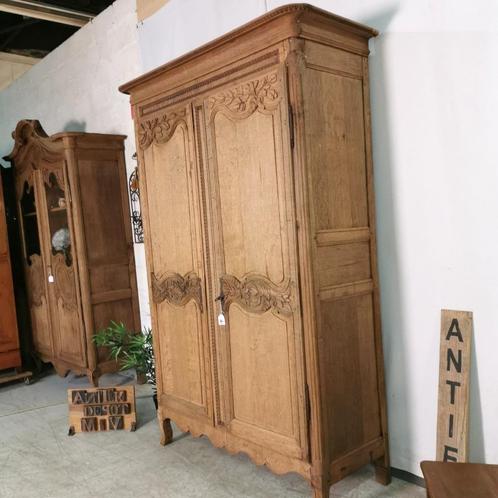 Prachtige Antieke Franse Bruidskast in BLANKE eik H 228 B152, Antiek en Kunst, Antiek | Meubels | Kasten, Ophalen