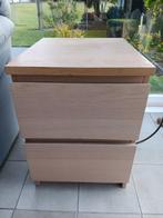 Stevig nachttafel met 2schuifen, Enlèvement ou Envoi, Moins de 55 cm, Comme neuf, Moins de 45 cm