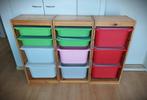 3 houten opbergkasten TROFAST met 11 opbergdozen, Kinderen en Baby's, Kinderkamer | Commodes en Kasten, Ophalen, Gebruikt, 90 tot 105 cm