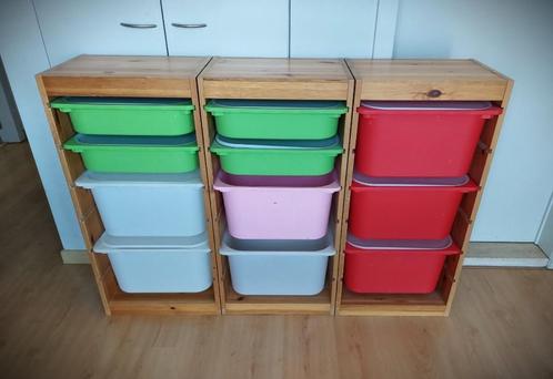 3 houten opbergkasten TROFAST met 11 opbergdozen, Kinderen en Baby's, Kinderkamer | Commodes en Kasten, Gebruikt, Kast, 90 tot 105 cm