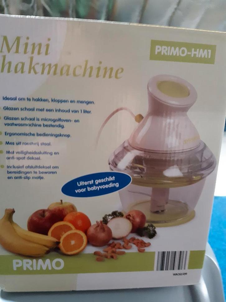 Mini hakmachine met alle toebehoren.merk :PRIMO( Nieuw), Elektronische apparatuur, Keukenmixers, Nieuw, Minder dan 1 liter, 1 snelheid