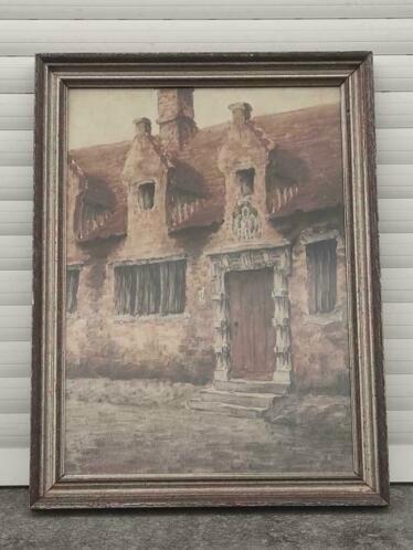 aquarelle signe georges lammers, Antiek en Kunst, Kunst | Schilderijen | Klassiek, Ophalen of Verzenden