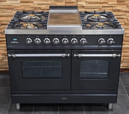 🔥 Poêle Boretti de luxe 100 cm anthracite + FOUR À GAZ en a, Electroménager, Cuisinières, Comme neuf, Autoportant, 5 zones de cuisson ou plus