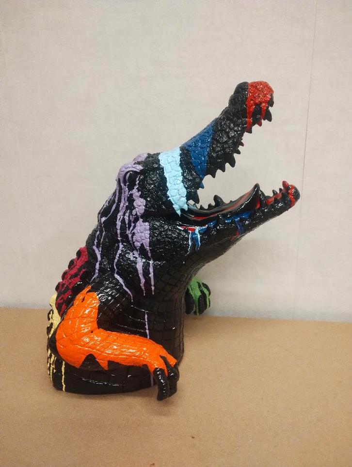 Tuinbeeld Krokodil, Jardin & Terrasse, Statues de jardin, Utilisé, Animal, Synthétique, Enlèvement ou Envoi