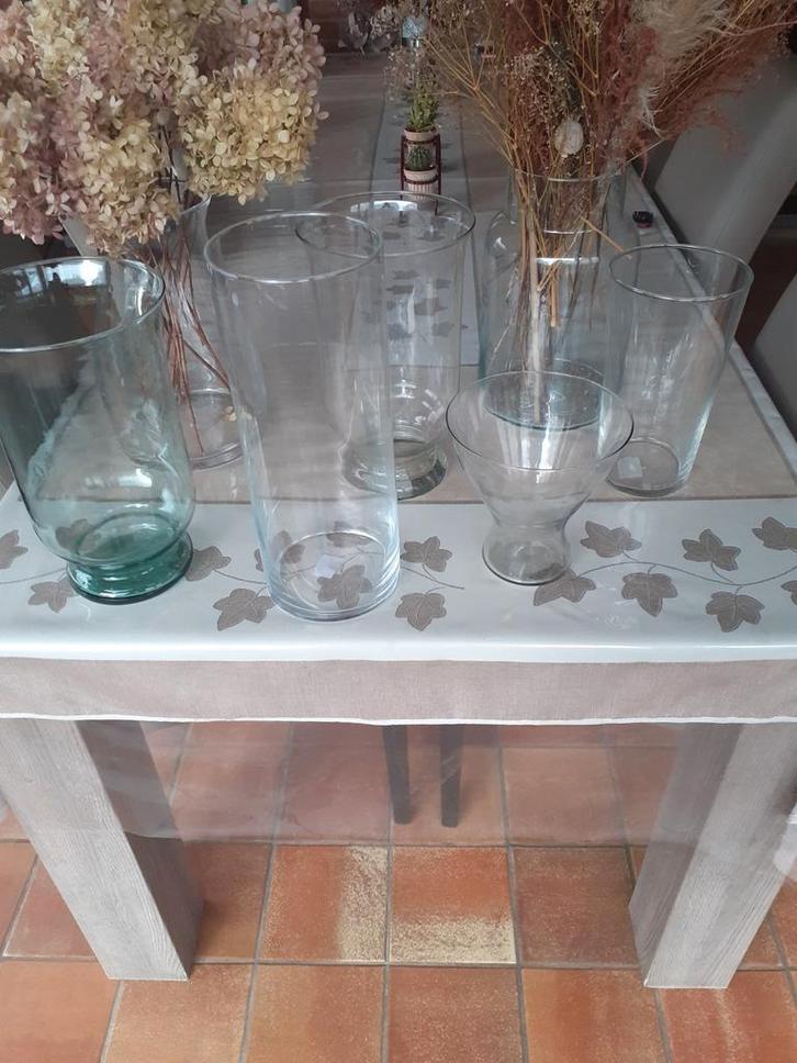 Glazen vazen/ stolpen, Huis en Inrichting, Woonaccessoires | Vazen, Ophalen