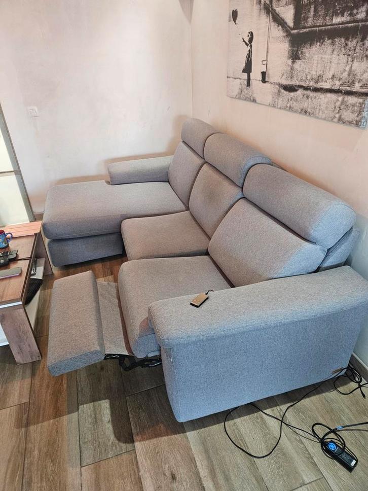 poltronesofa, Huis en Inrichting, Slaapkamer | Slaapbanken, Gebruikt, Grijs, Ophalen