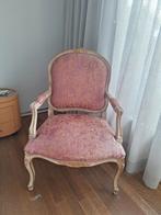 Antieke stoel met roze bekleding, Huis en Inrichting, Fauteuils, Ophalen, Gebruikt, Louis quinze, 75 tot 100 cm