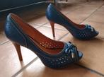 Blauwgroene peeptoes (= open teen), Geox Respira, maat 37.5, Ophalen, Geox Respira, Pumps, Blauw