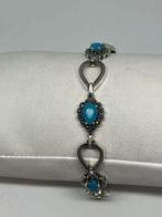 Zilveren armband met natuurlijke turkoois, Bijoux, Sacs & Beauté, Bracelets, Bleu, Argent, Avec bracelets à breloques ou perles