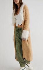 Cardigan long en laine beige avec fausse fourrure, Neuf, Taille 38/40 (M), Enlèvement ou Envoi, Milestone