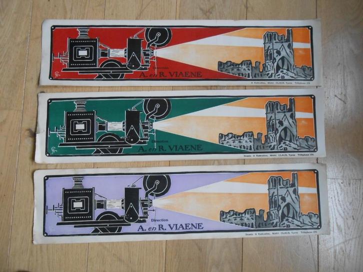 3 originele affiches met zicht Ieper na wereldoorlog 14/18, Verzamelen, Posters, Ophalen of Verzenden