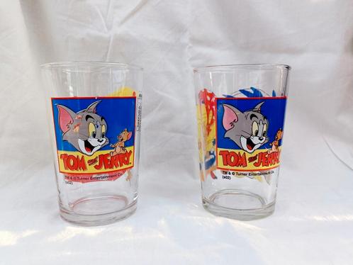 6 verres vintage Tom et Jerry avec étiquette de production., Collections, Verres & Petits Verres, Comme neuf, Enlèvement ou Envoi