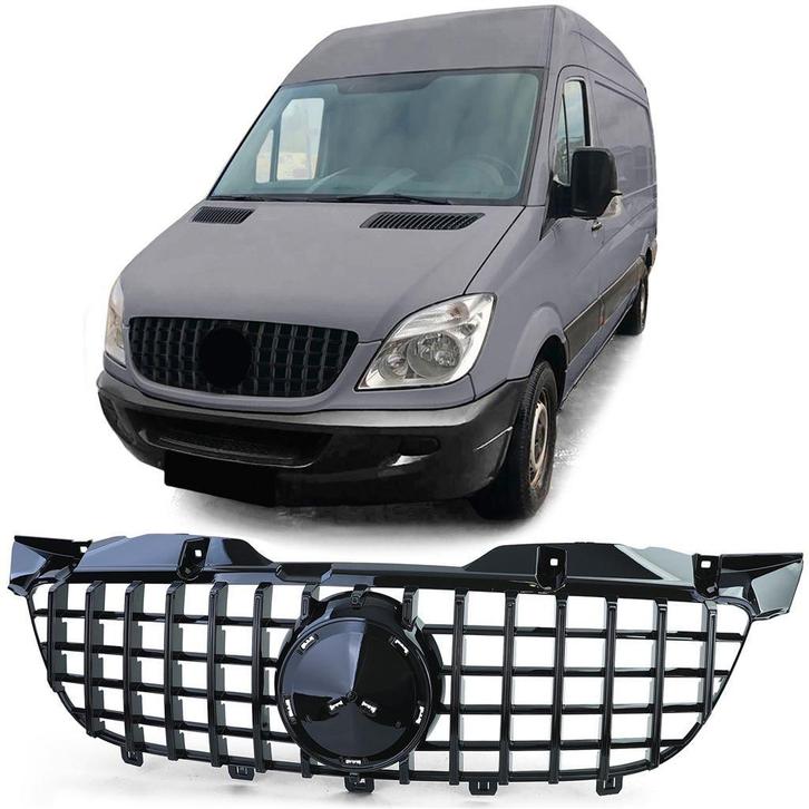 Grill Glans Zwart Voor Mercedes Sprinter W906 AMG Look, Autos : Divers, Tuning & Styling, Envoi