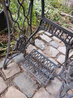 Buitentafel met singer-voet en wit marmeren blad, Tuin en Terras, Ophalen, Gebruikt, Rechthoekig, Overige materialen