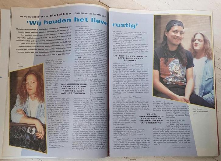 tijdschriftartikels Metallica, Verzamelen, Film en Tv, Gebruikt, Ophalen of Verzenden