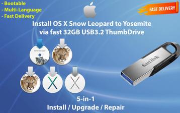 Installeer Mac OS X 10.6.3-10.10.5 via 32GB USB-Stick!! OSX